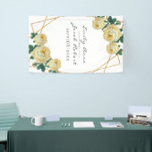 Elegant Gold Glitter Geometric Yellow Floral Spandoek (Beurs)