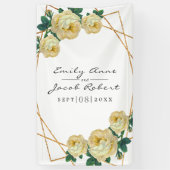 Elegant Gold Glitter Geometric Yellow Floral Spandoek (Verticaal)