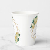 Elegant Gold Glitter Geometric Yellow Florence Wed Papieren Bekers (Rechts)