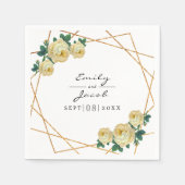 Elegant Gold Glitter Geometric Yellow Florence Wed Servet (Voorkant)