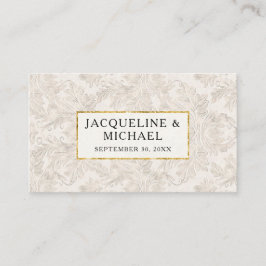  Elegant Gold Glitter Gilded Damask Cream Plaatskaartje