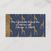 Elegant Gold Glitter Giraffe Stijlvol Visitekaartje (Achterkant)