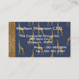 Elegant Gold Glitter Giraffe Stijlvol Visitekaartje