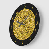 Elegant Gold Glitter Glam Sparkle Chic Grote Klok (Hoek)