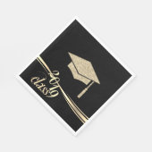 Elegant Gold Glitter Graduation Cap, Klasse 2019 Servet (Hoek)