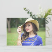 Elegant Gold Glitter Graduation Invitations Kaart (Staand voorkant)