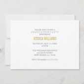 Elegant Gold Glitter Graduation Invitations Kaart (Achterkant)