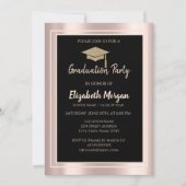 Elegant Gold Glitter Gradup Roos Gold Kaart (Voorkant)