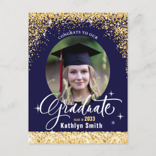Elegant Gold Glitter Graduter Party Invitation Briefkaart