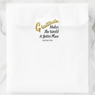 Elegant Gold Glitter Gratitude Typografie Vierkante Sticker