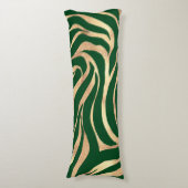 Elegant Gold Glitter Green Animal Print Zebra Lichaamskussen (Voorkant Verticaal)