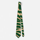 Elegant Gold Glitter Green Animal Print Zebra Stropdas (Voorkant)