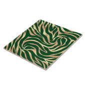 Elegant Gold Glitter Green Animal Print Zebra Tegeltje (Zijkant)