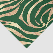 Elegant Gold Glitter Green Animal Print Zebra Tissuepapier (Detail)