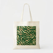 Elegant Gold Glitter Green Animal Print Zebra Tote Bag (Voorkant)