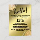 Elegant Gold Glitter Hartelijk dank. Plaats kaart Visitekaartje (Voorkant)