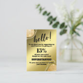 Elegant Gold Glitter Hartelijk dank. Plaats kaart Visitekaartje (Staand voorkant)