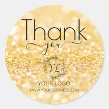 Elegant Gold Glitter Hartelijk dank - Voeg Logo to
