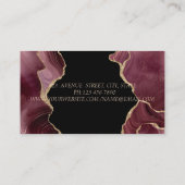 Elegant Gold Glitter Headphone DJ Burgundy Agate Visitekaartje (Achterkant)