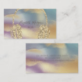 Elegant Gold Glitter Headphone DJ Colorful Visitekaartje (Voorkant / Achterkant)