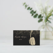 Elegant Gold Glitter Headphone DJ, Confetti Visitekaartje (Staand voorkant)