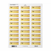 Elegant, Gold Glitter Heart, Bokeh Address Label (Full Sheet)