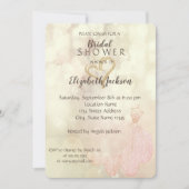 Elegant Gold Glitter Heart, Dress Vrijgezellenfees Kaart (Voorkant)