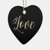 *~* Elegant Gold Glitter Heart Love Ornament (Links)