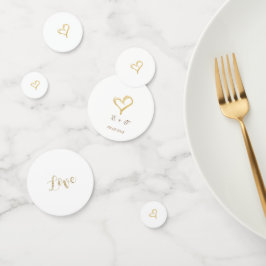 Elegant Gold Glitter Heart, Love - Personated Confetti