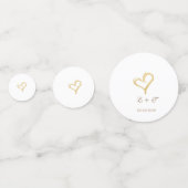 Elegant Gold Glitter Heart, Love - Personated Confetti (Voorkanten)
