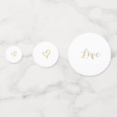 Elegant Gold Glitter Heart, Love - Personated Confetti (Achterkanten)