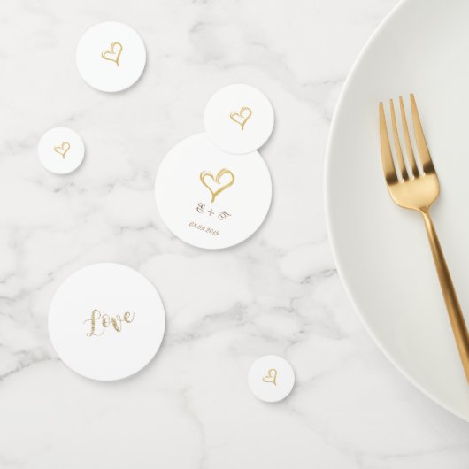 Elegant Gold Glitter Heart, Love - Personated Confetti (Groep)