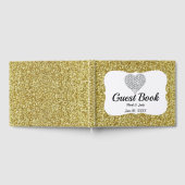 Elegant Gold Glitter Heart Wedding Guestbook Gastenboek (Volledig)