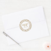 Elegant Gold Glitter Hebrew A Freilichen Purim Ronde Sticker (Envelop)