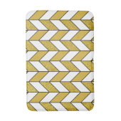 Elegant Gold Glitter Herringbone Chevron Pattern Badmat (Voorkant Verticaal)