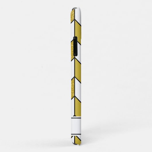 Elegant Gold Glitter Herringbone Chevron Pattern Case-Mate iPhone Case (Achterkant/rechts)