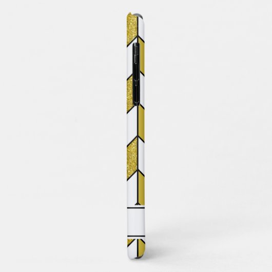 Elegant Gold Glitter Herringbone Chevron Pattern Case-Mate iPhone Case (Achterkant/links)
