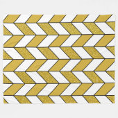 Elegant Gold Glitter Herringbone Chevron Pattern Fleece Deken (Voorkant (Horizontaal))