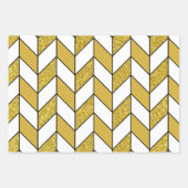 Elegant Gold Glitter Herringbone Chevron Pattern Inpakpapier Vel (Voorkant 2)