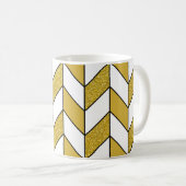 Elegant Gold Glitter Herringbone Chevron Pattern Koffiemok (Voorkant rechts)