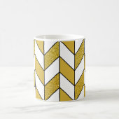 Elegant Gold Glitter Herringbone Chevron Pattern Koffiemok (Center)
