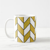 Elegant Gold Glitter Herringbone Chevron Pattern Koffiemok (Links)