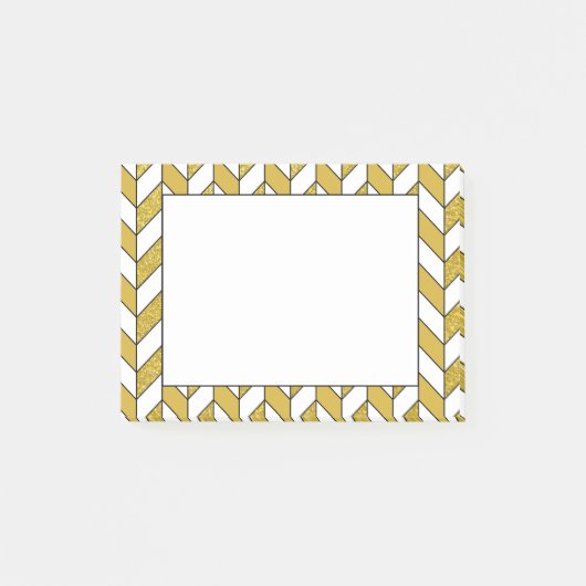 Elegant Gold Glitter Herringbone Chevron Pattern Post-it® Notes (Voorkant)