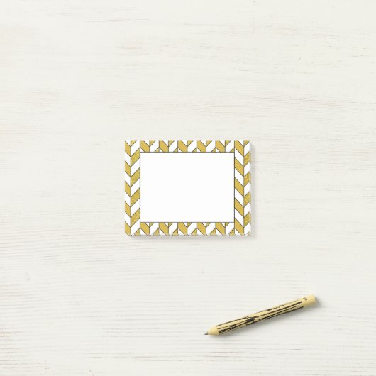 Elegant Gold Glitter Herringbone Chevron Pattern Post-it® Notes (Op bureau)