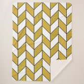 Elegant Gold Glitter Herringbone Chevron Pattern Sherpa Deken (Voorkant)