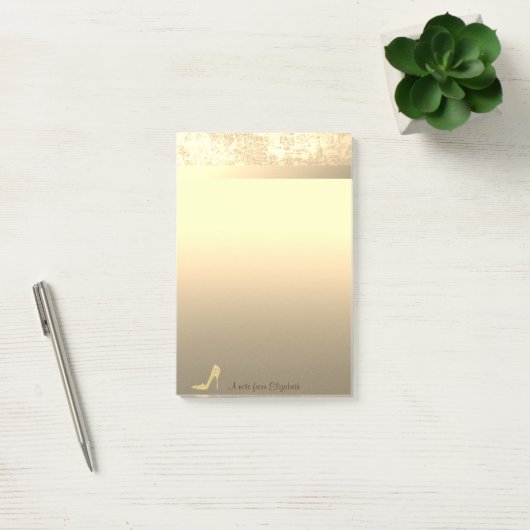Elegant Gold Glitter High Hiel - Gepersonaliseerd Post-it® Notes (Kantoor)