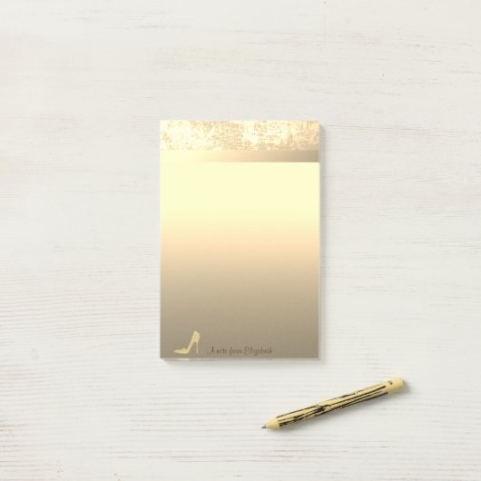 Elegant Gold Glitter High Hiel - Gepersonaliseerd Post-it® Notes (Op bureau)