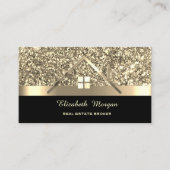 Elegant Gold Glitter House Roof Visitekaartje (Voorkant)