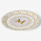 Elegant Gold Glitter Initial & Name Papieren Bordje (Gekanteld)