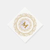 Elegant Gold Glitter Initial & Name Servet (Hoek)